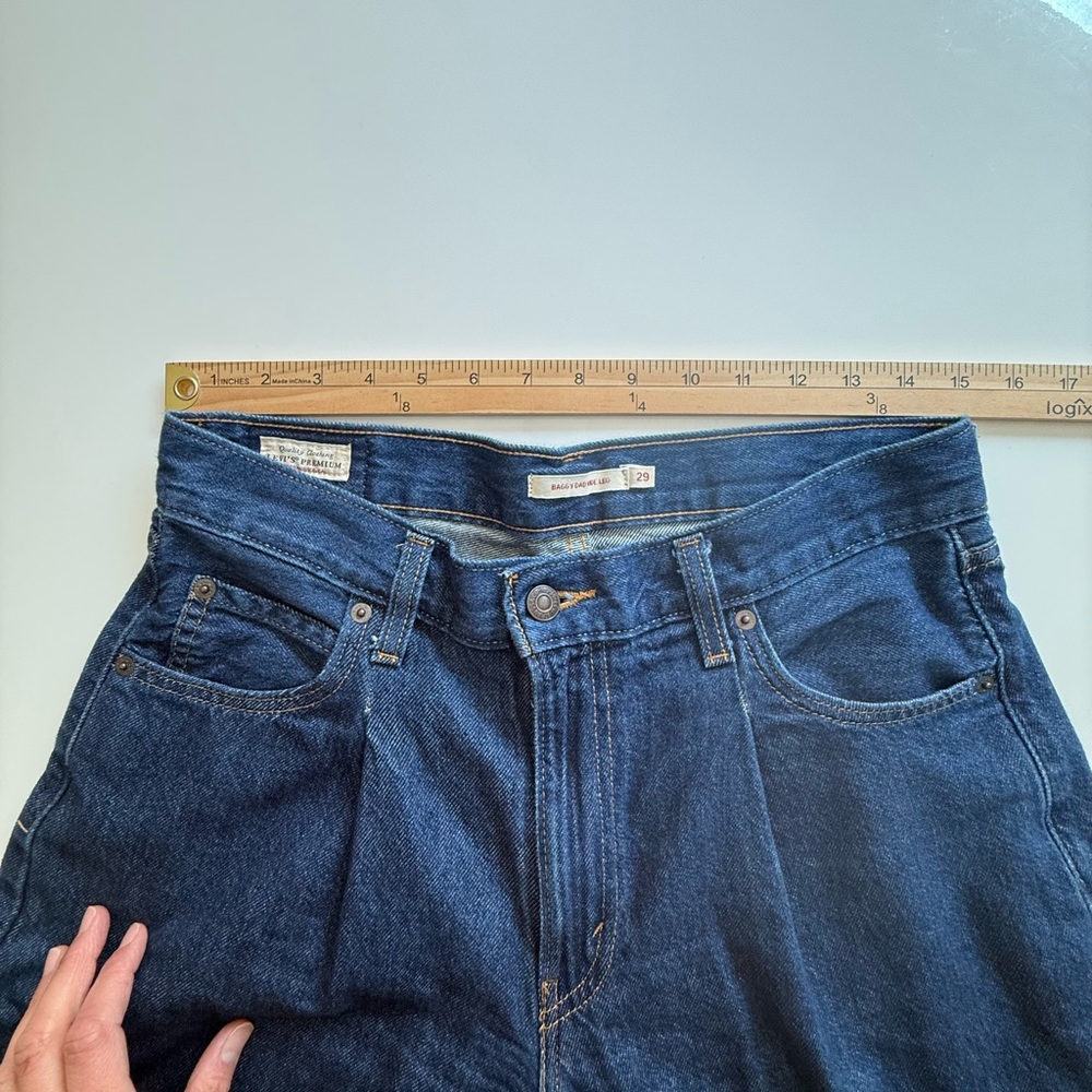Levi’s Premium Baggy Dad Wide Leg Jeans - Dark Wash Sz 29 - Picture 11 of 16